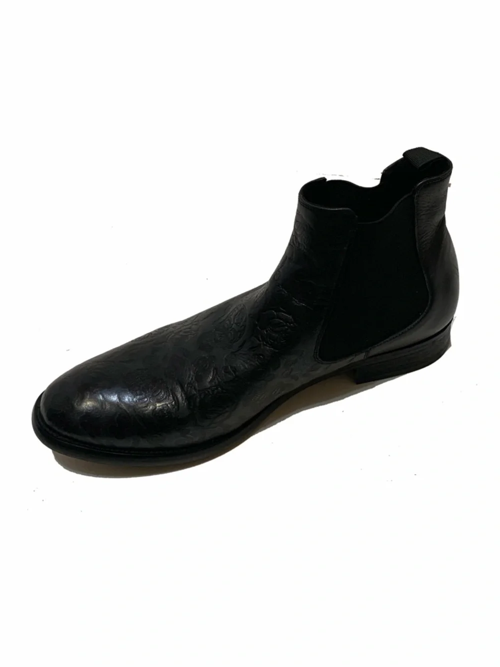 Robert men’s Graham Dawson Chelsea Boots Embossed Skull Roses